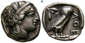 Attica. Athens circa 454-404 BC. Mid-mass coinage issue, circa 440-404 BC. Tetradrachm AR