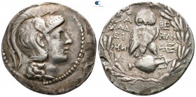 Attica. Athens. ΑΔΕΙ- (Adei-), ΗΛΙΟ- (Helio-), magistrates circa 196-187 BC. Tetradrachm AR. New Style coinage. Class II