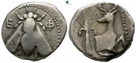 Ionia. Ephesos . ΔΗΜΟΧΑΡΙΣ (Democharis), magistrate circa 340-325 BC. Tetradrachm AR