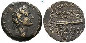 Cilicia. Olba. Tiberius AD 14-37. ΑΙΑΞ ΤΕΥΚΡΟΥ and ΔΙΟΔΩ- (Ajax son of Teucer, toparch and high-priest, and Diodo-, magistrate), AD 10/11-14/15. Dated...
