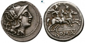 Anonymous circa 209-208 BC. Uncertain mint in Sicily. Denarius AR
