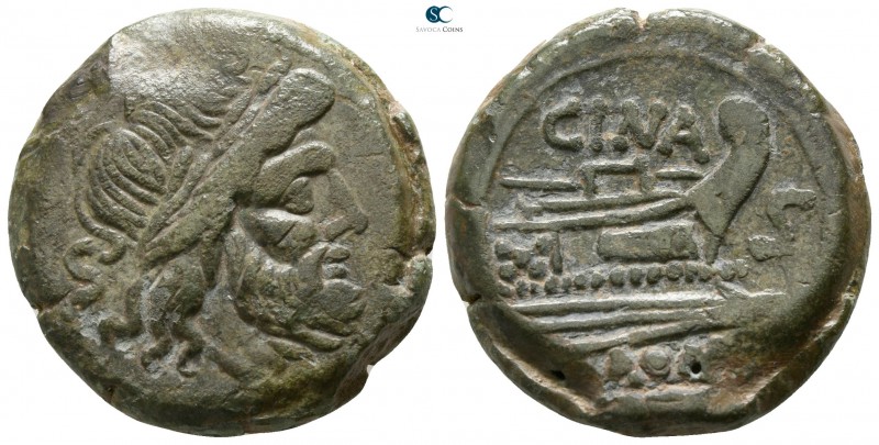 L. Cornelius Cinna 169-158 BC. Rome
Semis Æ

24mm., 11,86g.

Laureate head ...