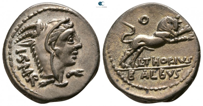 L. Thorius Balbus 105 BC. Rome
Denarius AR

17mm., 3,82g.

I · S · M · R · ...