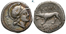 P. Satrienus 77 BC. Rome. Denarius AR