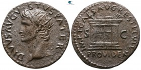 Divus Augustus AD 14. Restitution issue by Titus, struck circa AD 80-81. Rome. As Æ