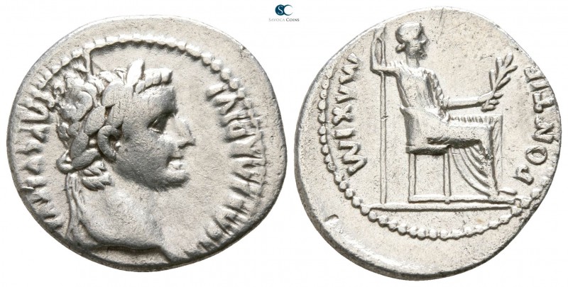 Tiberius AD 14-37. "Tribute Penny" type.. Lugdunum (Lyon)
Denarius AR

17mm.,...