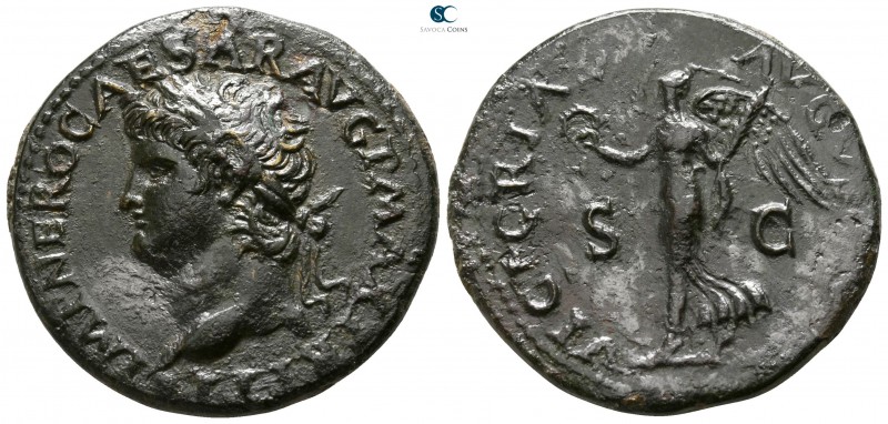 Nero AD 54-68. Struck AD 66. Lugdunum (Lyon)
Dupondius Æ

27mm., 12,71g.

I...