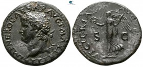 Nero AD 54-68. Struck AD 66. Lugdunum (Lyon). Dupondius Æ