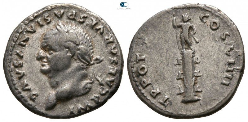 Vespasian AD 69-79. Rome
Denarius AR

17mm., 3,28g.

IMP CAESAR VESPASIANVS...
