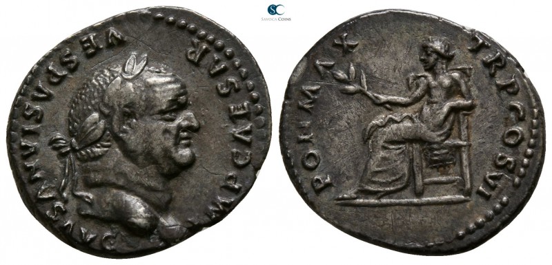 Vespasian AD 69-79. Struck AD 75. Rome
Denarius AR

17mm., 3,38g.

IMP CAES...