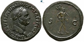 Vespasian AD 69-79. Struck AD 71. Rome. Sestertius Æ