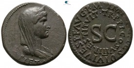 Titus AD 79-81. Restitution issue. Struck AD 80. Rome. Dupondius Æ