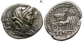 Trajan AD 98-117. Restored issue of L. Rubrius Dossenus. Struck circa AD 107. Rome. Denarius AR