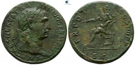 Trajan AD 98-117. Struck AD 101-102. Rome. Sestertius Æ