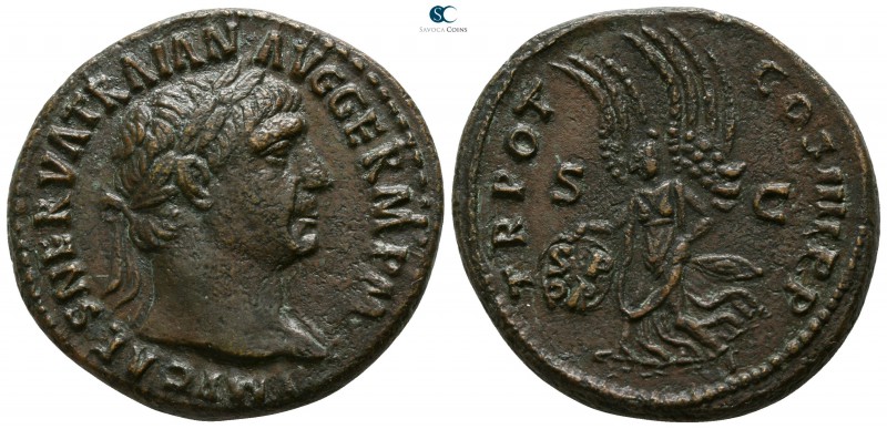 Trajan AD 98-117. Rome
As Æ

27mm., 12,54g.

IMP CAES NERVA TRAIAN AVG GERM...
