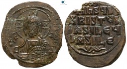 Attributed to Basil II and Constantine VIII AD 976-1028. Anonymous follis Æ, Class 2. Constantinople. Follis Æ