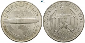 Germany . Weimar Republic.  AD 1929. Circumnavigation of the earth by the airship LZ "Graf Zeppelin". 5 Reichsmark