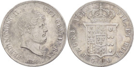 Regno delle Due Sicilie - Ferdinando II (1830-1859) Piastra 120 Grana 1856 del VI°Tipo - Zecca di Napoli - Gig.87 - gr.27,46 - Ø mm35,15 - Ag 

mBB ...