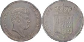 Regno delle Due Sicilie - Napoli - Ferdinando II (1830-1859) Piastra da 60 Grana 1857 del IV°Tipo - Fondi Lucenti - Ag - In Slab Classical Coin Gradin...