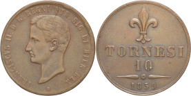 Regno delle Due Sicilie - Francesco II di Borbone (1859 - 1860) 10 Tornesi 1859 - Zecca di Napoli 

SPEDIZIONE SOLO IN ITALIA - SHIPPING ONLY IN ITA...