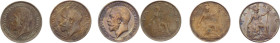 Gran Bretagna - Giorgio V (1910-1936) - lotto di 3 monete da 1 farthing 1910,1920,1936 - Cu

med.mBB 

SPEDIZIONE SOLO IN ITALIA - SHIPPING ONLY I...