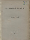 POTTER W.J.W. - The coinage of Milan. London, 1958. pp. 20, con ill. nel testo, brossura editoriale, buono stato, raro.