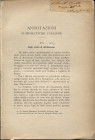 RUGGERO G. - Annotazioni numismatiche italiane. N° XVI-XVII Degli errori di attribuzione < Bologna>.\ Un tremisse di Rachis. Roma, 1908. pp. 6, con il...