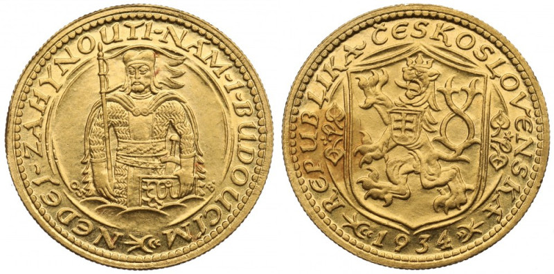 Czechoslovakia, 1 ducat 1934 Piękny, niemal menniczy egzemplarz. Rzadki rocznik ...