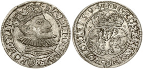Poland 1 Grosz 1594 Olkusz. Sigismund III Vasa (1587-1632). Obverse: Bust of the king; in the inscription the mint mark (sun under the bust of the kin...