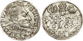Poland 3 Groszy 1597 Bydgoszcz. Sigismund III Vasa (1587-1632). Obverse: Crowned bust right. Reverse: Value; divided date; symbols. Silver. Iger B.97....