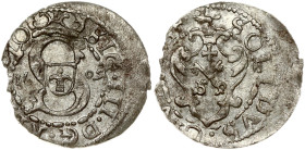 Poland 1 Solidus 1609 Riga. Sigismund III Waza (1587-1632). Obverse: Large S monogram divides date. Reverse: Crowned arms. Silver. Surface damage. Ger...