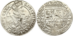 Poland 1 Ort 1622 (PRVM*) Bydgoszcz. Sigismund III Vasa (1587-1632). Obverse: Crowned half-length figure right. Reverse: Crowned shield within fleece ...