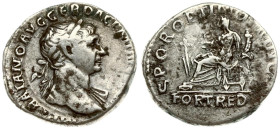 Roman Empire AR Denarius Traianus (98-117 AD). Roma. Av.: IMP CAES NER TRAIAN OPTIM AVG GERM DAC. laurel-covered draped bust on the right. Rv.: PARTHI...