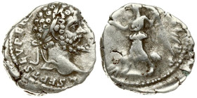 Roman Empire AR Denarius Septimius Severus (193-211 AD). Roma. 197 AD. Obverse: L SEPT SEV PERT AVG IMP X. Laureate head to right. Reverse: VICT AVGG ...