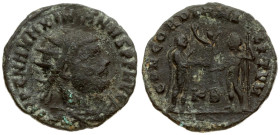Roman Empire Follis Maximianus Herculius (286-305 AD). Cyzicus. Obverse: IMP C M A MAXIMIANVS P F AVG radiate draped and cuirassed bust right. Reverse...
