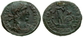 Roman Empire Centenionalis Constans (337-350 AD). Thessalonica 348-350 AD. FEL TEMP REPARATIO. Galley. RIC 244