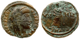 Roman Empire Follis Constantius II (337-361 AD). Antioch. Obverse: D N CONSTANTIVS P F AVG. Veiled head of Divus Constantine right. Reverse: VN - MR /...