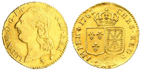 France 1 Louis D'or 1787A Louis XVI(1771-1792). Obverse: Head left. Obverse Legend: LUD • XVI • D • G • FR • ET NAV • REX •. Reverse: Crowned arms of ...