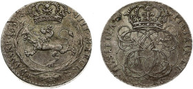 Norway 4 Mark 1697 HCM Christian V (1670-1699). Obverse: Crowned mirrored monogram of king Christian V; surrounded by inscription. Beaded ring on the ...