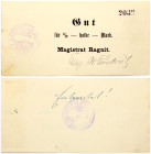 Germany East Prussia 1/2 Mark Ragnit 1914 Banknote (Ragainė). Ragnit (Ragainė). 1914 year. 1/2 mark № 2032.