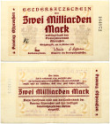 Germany East Prussia 2 Milliarden Mark 1918 Königsberg Banknote. 2 milliarden mark 1923 year. № 164972