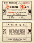 Germany East Prussia 20 Mark 1918 Königsberg Banknote. 1918 year 20 mark. Königsberg. A № 125278
