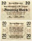Germany East Prussia 20 Mark 1918 Königsberg Banknote. 20 mark 1918 year. A № 068054