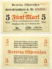 Germany East Prussia 5 Mark 1918 Königsberg Banknote. 1918 5 mark. A № 574178