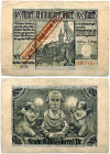 Germany East Prussia 100 Mark 1923 Königsberg Banknote. 1923. 100 MK. A hundred marks. hand stamp overprinted. № 121775