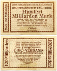 Germany East Prussia 100 Milliarden Mark 1923 Königsberg Banknote. 1923 year 30 October. 100 milliarden mark. № 6001.