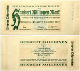 Germany East Prussia 100 Millionen Mark 1923 Königsberg Banknote. 1923 year September 100 millionen mark. № 717380.
