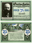 Lithuania Heidekrug (Šilutė) 25 Pfenning 1921 Banknote. S/N 33463