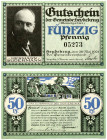 Lithuania Heidekrug (Šilutė) 50 Pfenning 1921 Banknote. S/N 05273