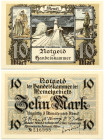 Lithuania Memel 10 Mark 1922 Banknote. S/N 216995. P# 5